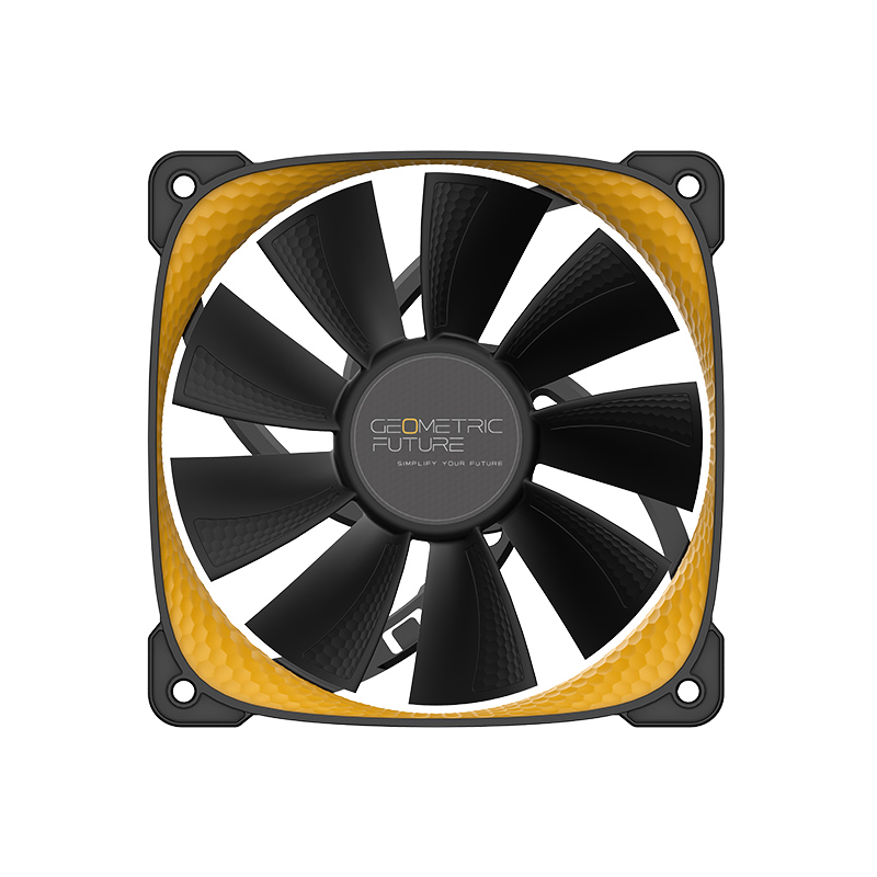 Textura Squama dents da moldura da fan Geometric Future 2505Y preto e amarelo