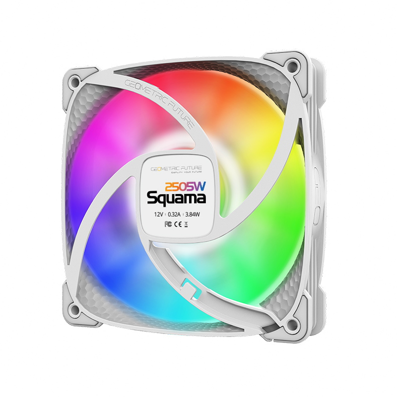 Iluminação ARGB na hélice da Geometric Future Squama 2505W branco