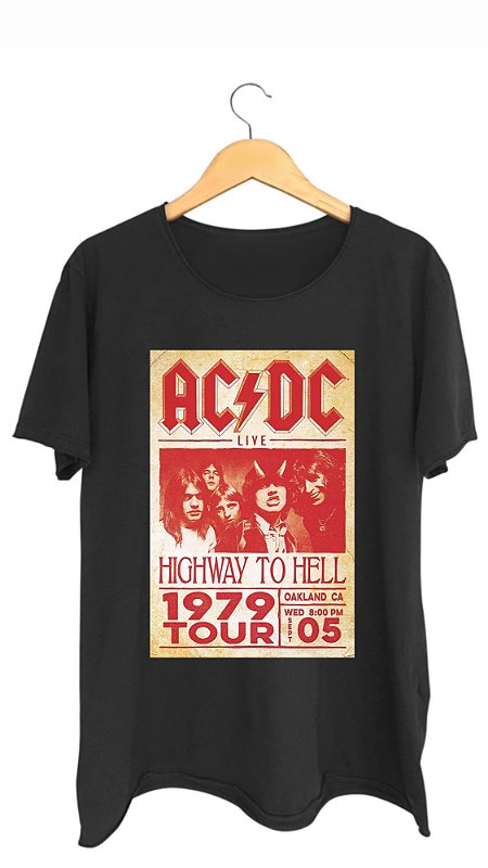 Camiseta AC/DC I - 100% algodão corte a fio preta - beatshirts