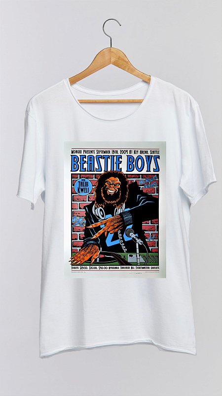 Camiseta BEASTIE BOYS - 100% algodão corte a fio branca - beatshirts