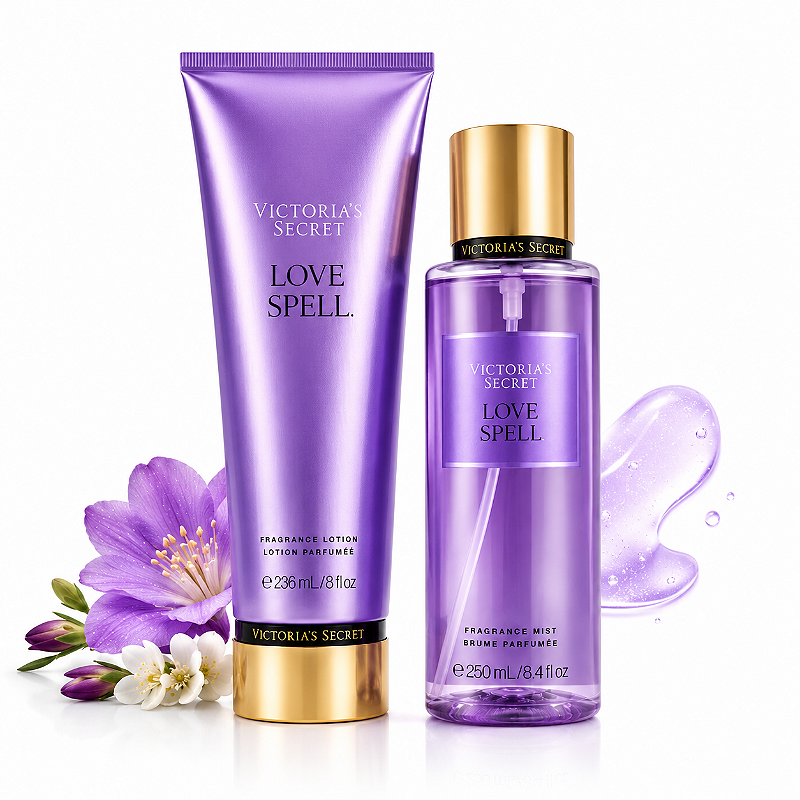 Kit Body Splash 250ml + Creme Hidratante Love Spell 236ml Victoria's Secret