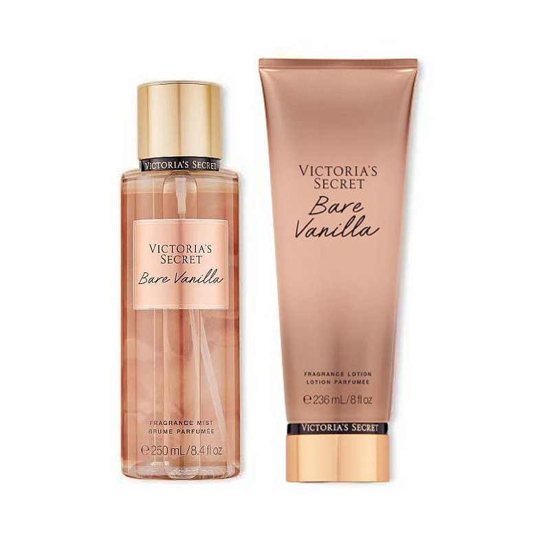 Kit Body Splash 250ml + Creme Hidratante Bare Vanilla 236ml Victoria's Secret