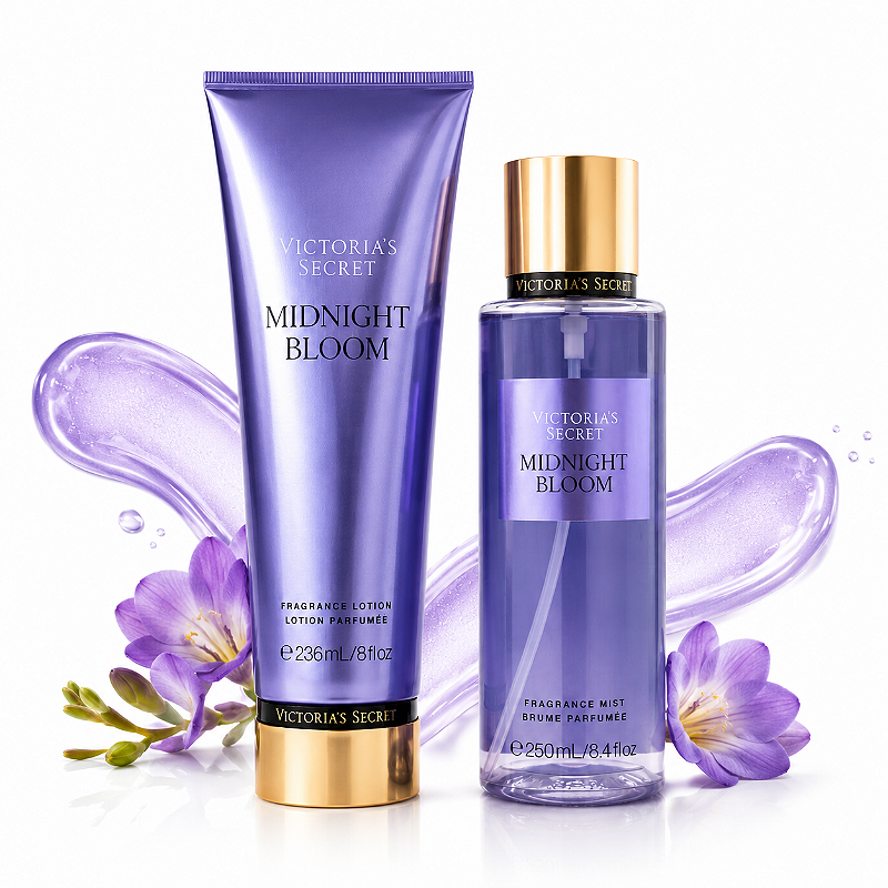 Kit Body Splash 250ml + Creme Hidratante Midnight Bloom 236ml Victoria's Secret