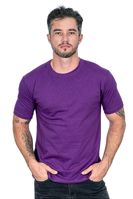 トップス  Onyx5.0Seamless T-Shirt purple Camiseta Básica Roxa Unissex Lisa 100% Algodão El Elyon