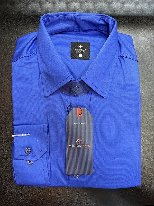 Camisa Social Masculino Manga Longa Lisa
