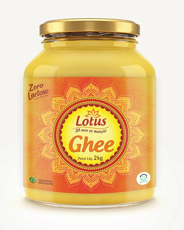 Manteiga Ghee Lotus 2kg Pote De Vidro Tradicional Loja de