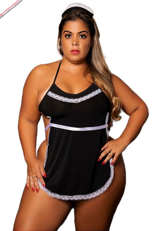 Fantasia Empregada Sexy Plus Size Lingeries FastÍgio Digital