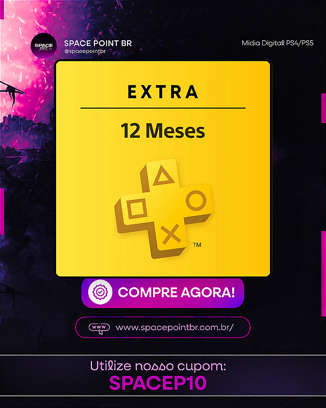 PLAYSTATION PLUS EXTRA 12 MESES PS4 OU PS5 – MÍDIA DIGITAL