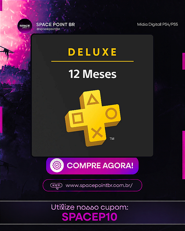 PLAYSTATION PLUS DELUXE 12 MESES PS4 OU PS5 – MÍDIA DIGITAL