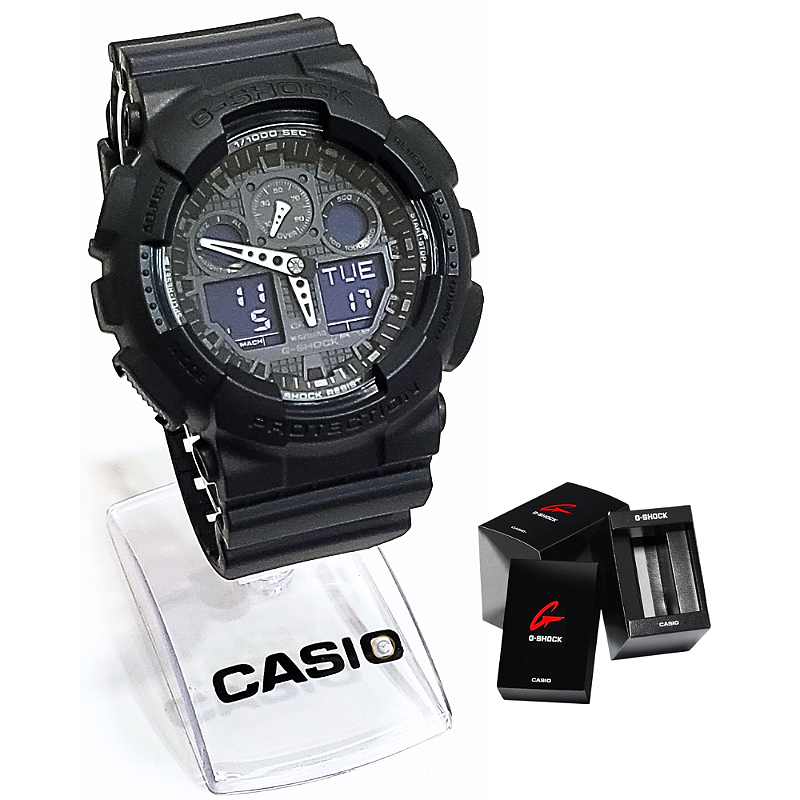 Relógio Casio Masculino Anadigi Preto G-Shock GA-100-1A1DR