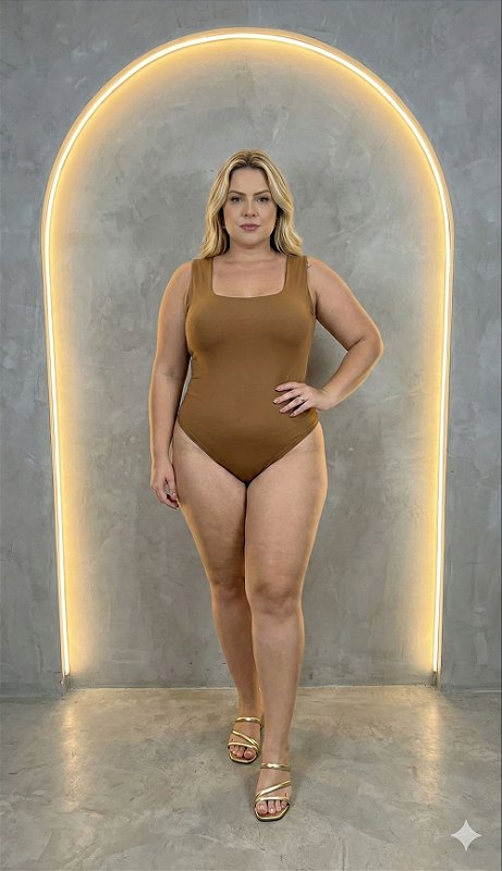 Body Poliamida Decote Quadrado Plus Size 8113 - Its