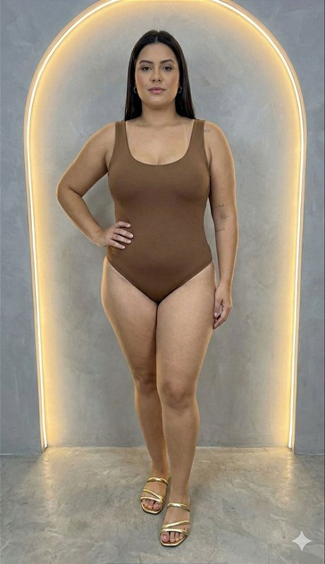 Body Poliamida Decote U Plus Size 8075 - Its