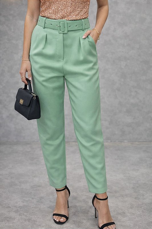 Calça alfaitaria com cinto 0138 - Simone