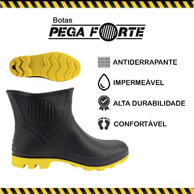 A Bota Pega Forte Cano 3/4 Grendene com Solado Amarelo Enova