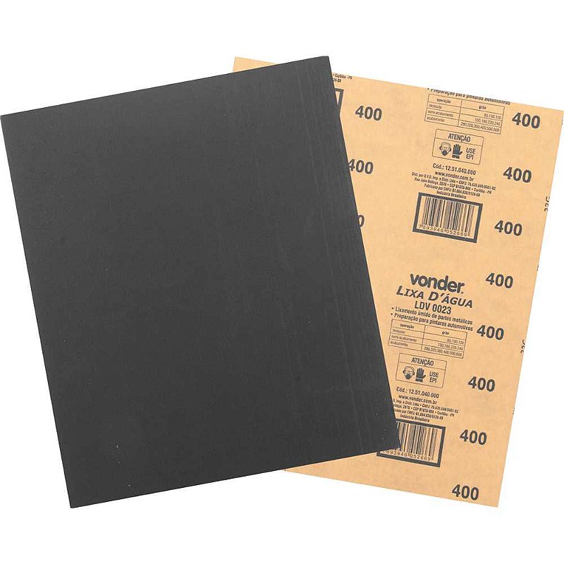 Lixa d'água LDV 0023 grão 400 VONDER - 50 unidades - Brenfeer ...
