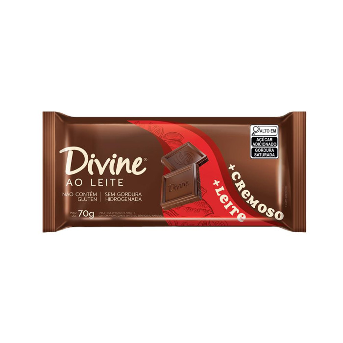 Chocolate ao Leite 70g - Divine - Validade 09/06/27 - MerCelíacaSP