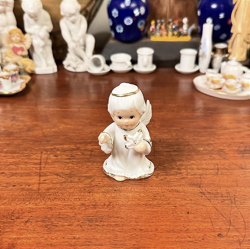 Bibelô Anjinho em porcelana Monti Fiero, Espanha - Dônama Antiquário