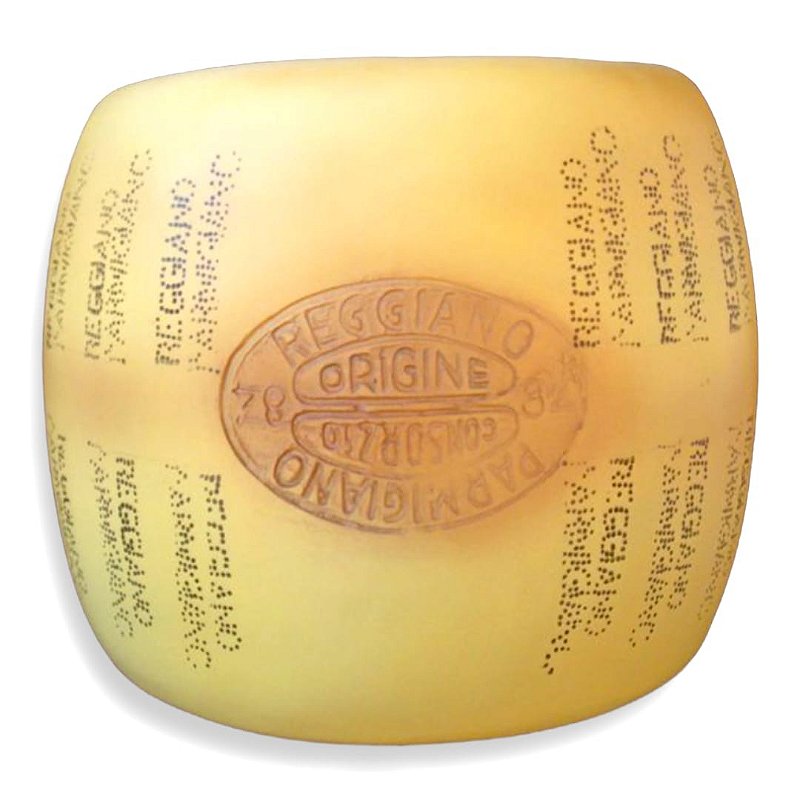 Queijo Reggiano Parmegiano artificial para decoração.