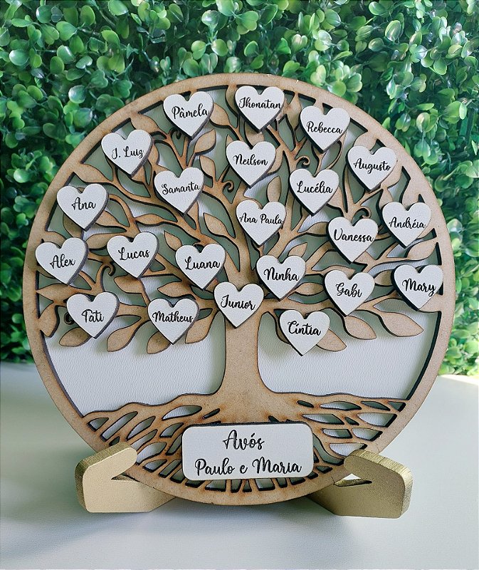 Árvore Genealógica Avós em mdf - Aticavan Personalizados