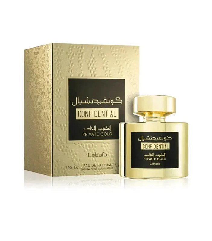 Confidential Private Gold Lattafa Eau de Parfum 100 ml Perfume Árabe Feminino