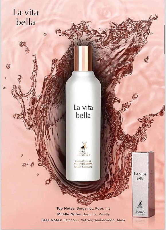 Perfume Árabe La Vita Bella 2 em 1 Corpo e Cabelo 150 ml - Feminino