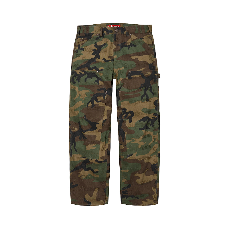 Supreme Jacquard Logos Double Knee カモ36 SUPREME - Calça Jeans Jacquard Logos Double Knee 