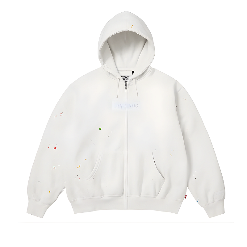 SupremeSmallBox L/STee ホワイト　M SUPREME x MM6 MAISON MARGIELA - Moletom Box Logo Zip Up 