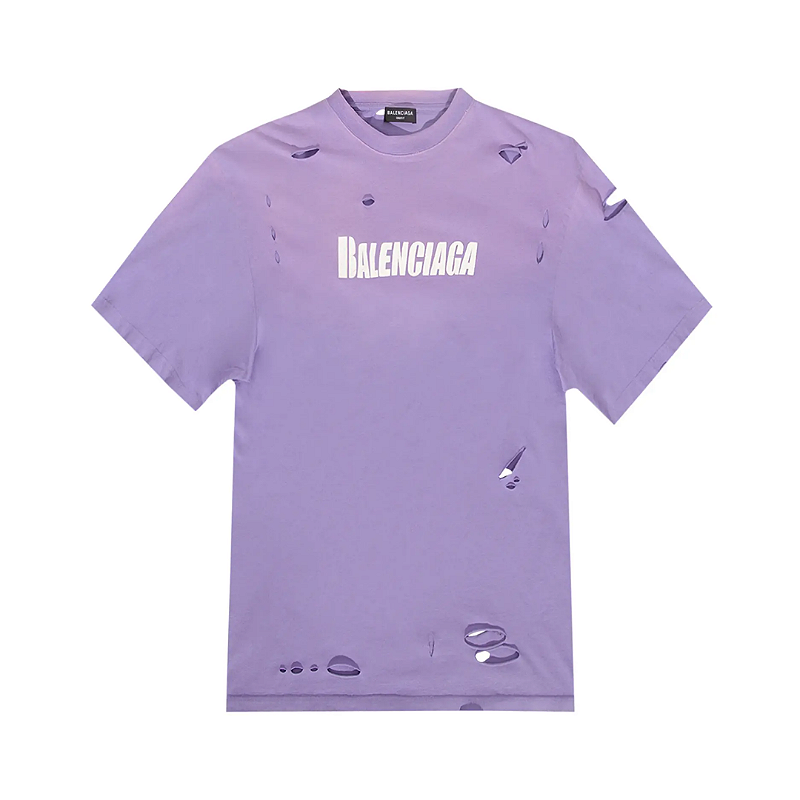BALENCIAGA - Camiseta SS22 Destroyed Effect 