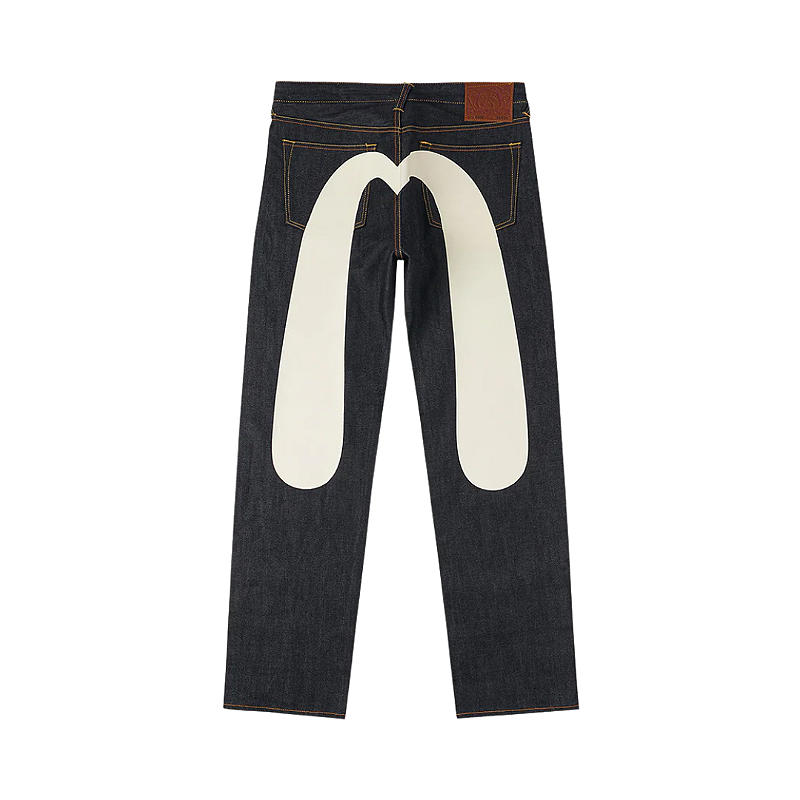 【k_e-shop】EVISU OA 36in（W91cm、H108cm） EVISU - Calça Daicock Print Baggy Jeans 