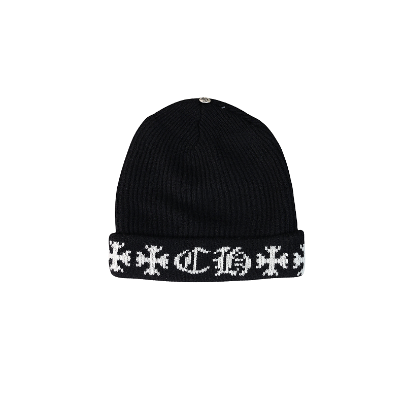 CHROME HEARTS - Touca Big Daddy Cross Logo Cashmere 