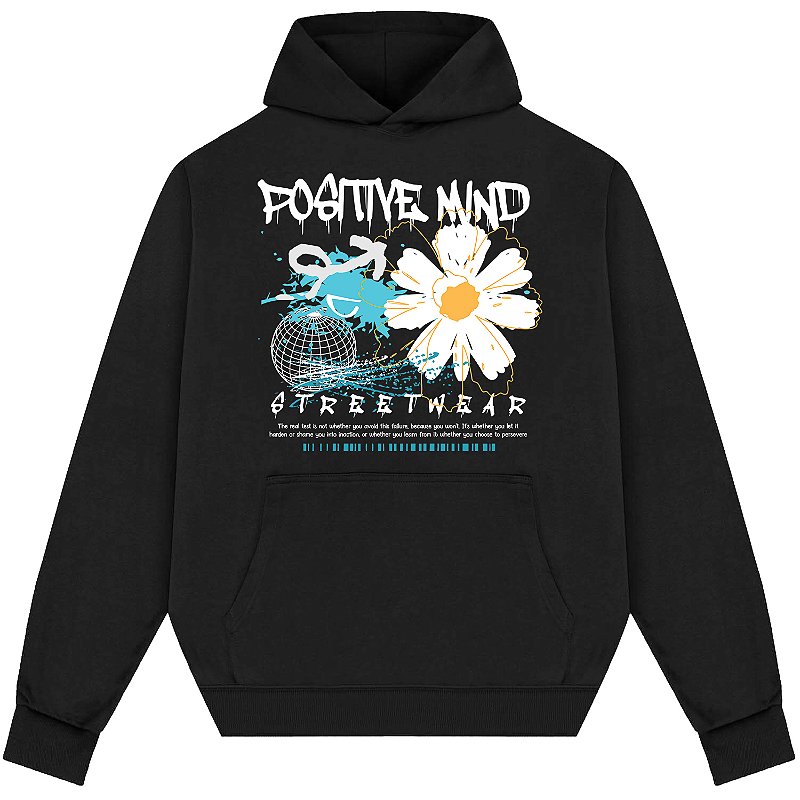 Blusão Blusa de Moletom Canguru Streetwear - Positive Mind - Moletonia