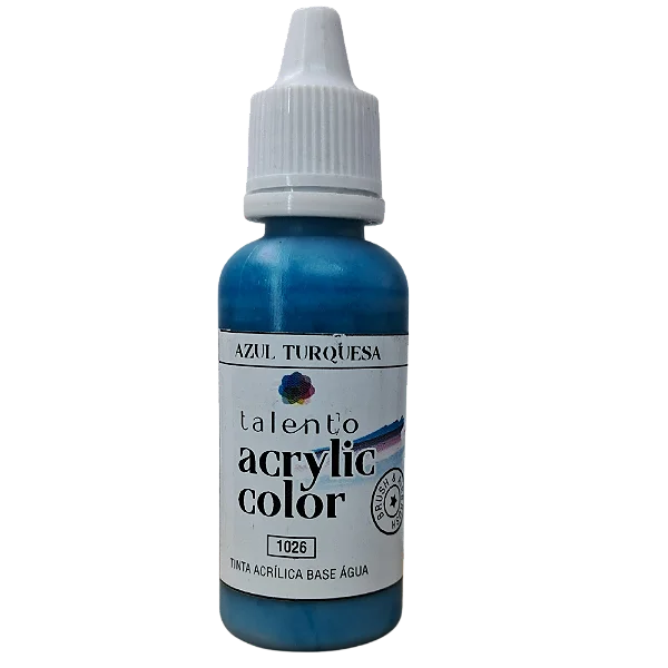 Tinta Acrílica Acrylic Color - AZUL TURQUESA - Talento (20ml) - Sua ...