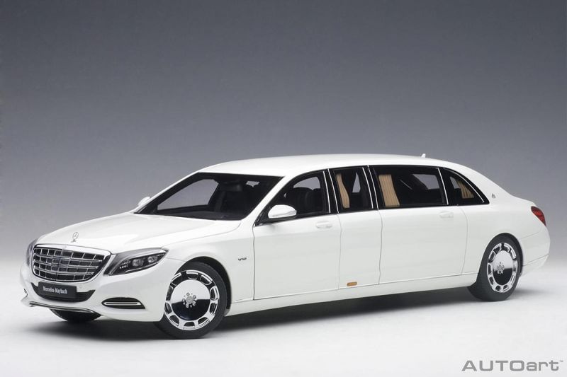 ミニカー AUTOart Mercedes Pullman s600 Mercedes Benz Maybach S600 Pullman 1:18 Autoart Branco - 20 anos
