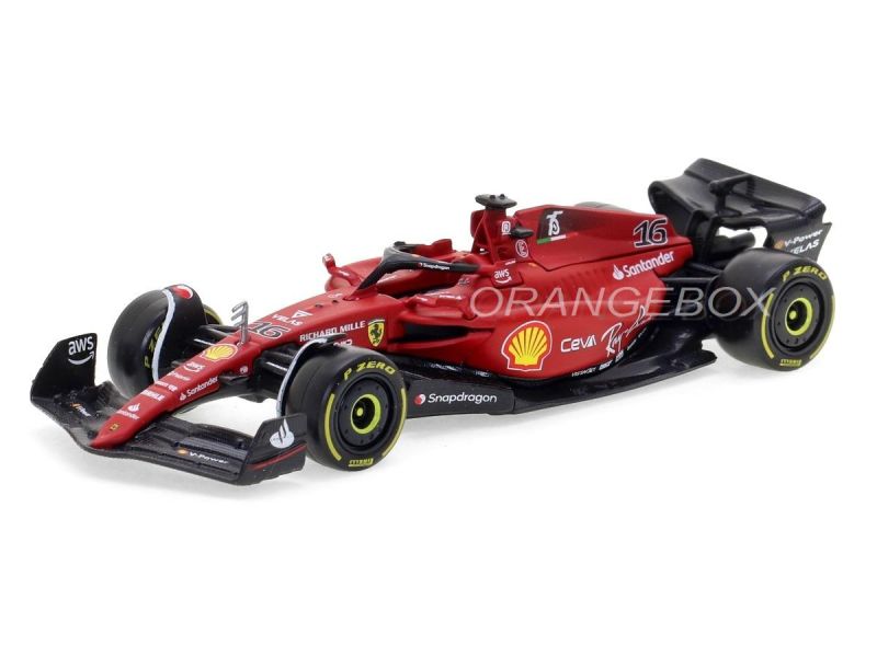 Bburago 1:43 Scale Ferrari F1-75 Leclerc 2022 F1 Car Model - Red, Detailed Collector's Toy For Kids & Fans - View #10