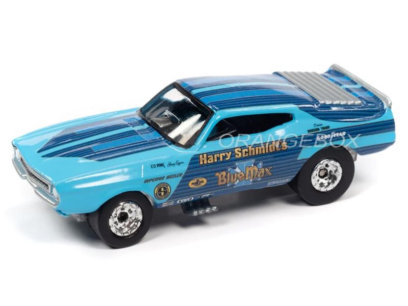 Ford Mustang Funny Car 1973 – Autoworld 1/18, Bleue, Miniature