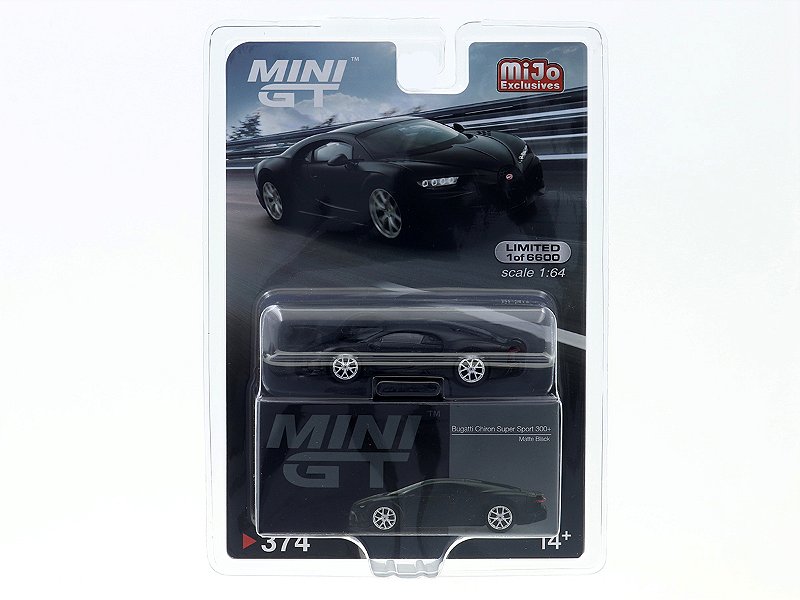 Bugatti Chiron Super Sport 300+ 1:64 Mini GT Preto Fosco