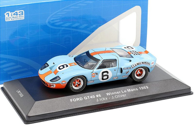 Ford GT40 Gulf Campeão 24H LeMans 1969 1:43 Ixo Models - 20 anos