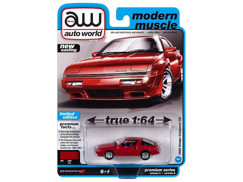 Dodge Conquest TSI (Red) 1986 Release 4A 2022 1:64 Autoworld