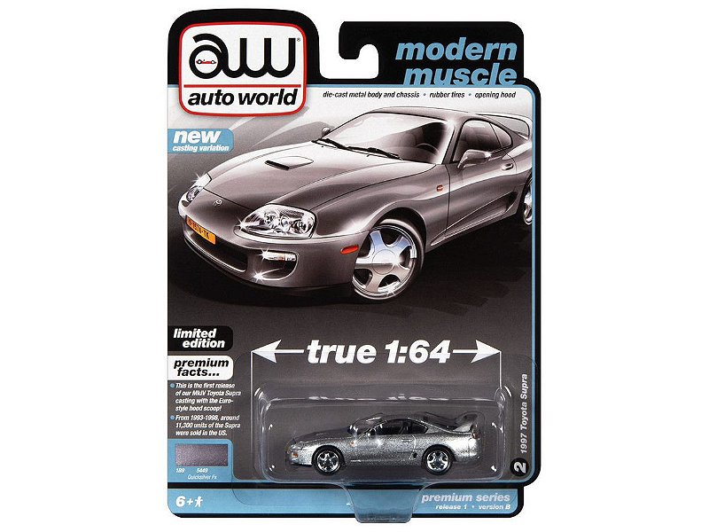 Toyota Supra 1997 Release 1B 2023 1:64 Autoworld Premium - 20 anos