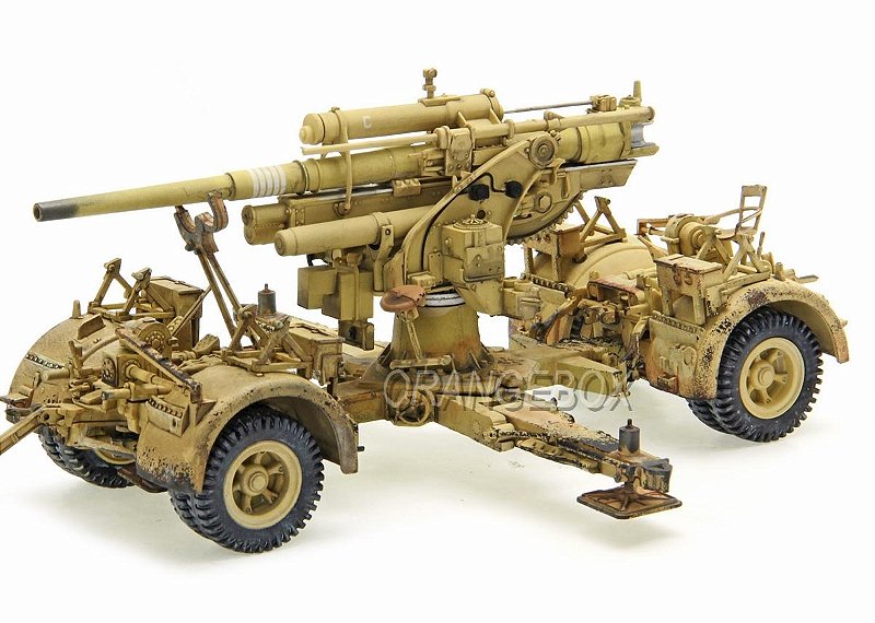 MINICHAMPS 88 mm Flak 1/35スケール Artilharia German 88MM Flak 18 Anti-Tank + 08 Soldados (Africa