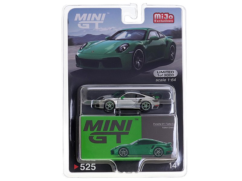 CHASE Porsche 911 Turbo S 1:64 Mini GT Verde - 20 anos! Loja on