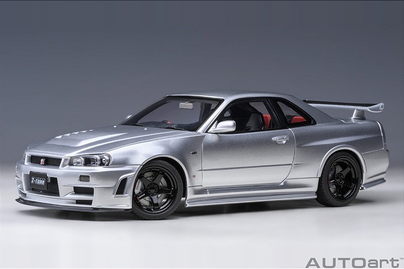 AUTOart SKYLINE GTR (R34) Z-TUNE 模型 Nissan R34 GT-R Z-Tune Nismo 1:18 Autoart Prata - 20 anos! Loja on