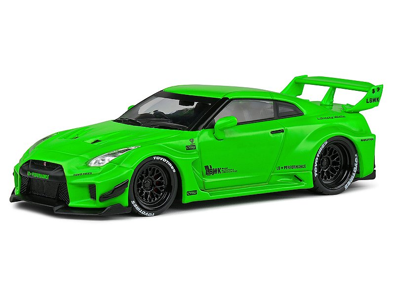 LIBERTY WALK NISSAN GT-R ミニカー 1/43 Nissan GT-R (R35) Liberty Walk Body Kit 1:43 Solido Verde - 19