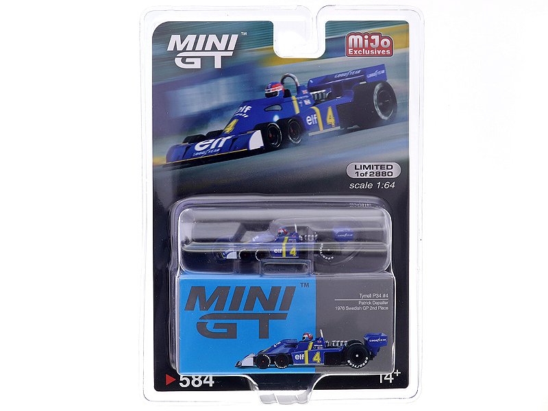 Fórmula 1 Tyrrell P34 Patrick Depailler 1976 Swedish Gp 1:64 Mini