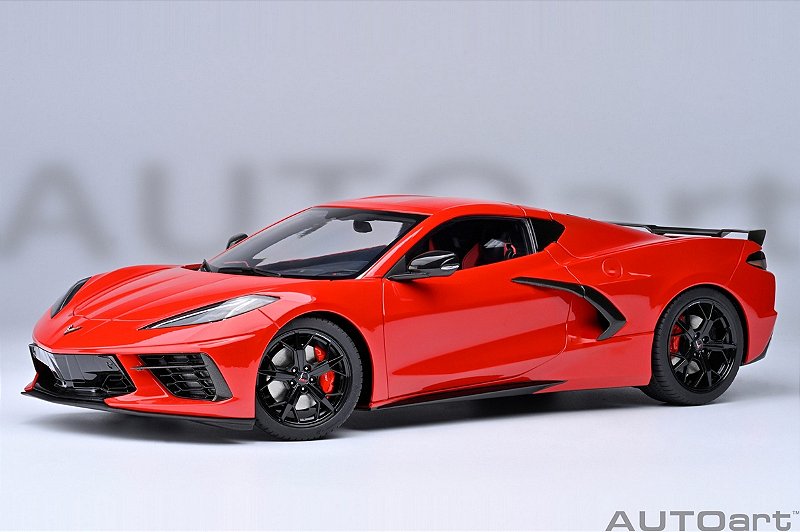 AUTOART Corvette Sting Ray 1/18 オートアート Chevrolet Corvette C8 Stingray Z51 1:18 Autoart Vermelho - 20 anos
