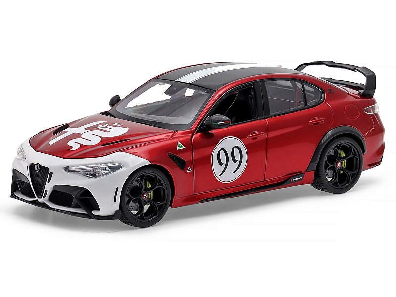 Alfa Romeo Giulia GTam #99 – Maquette Bburago 1:18 – Rouge – Métal – Portes Et Capot Ouvrants