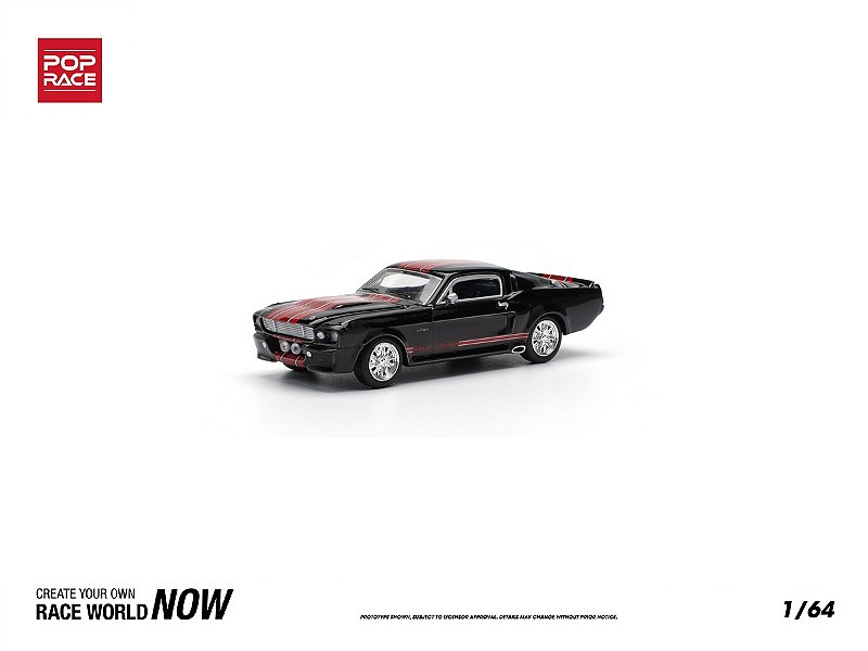 Shelby Mustang GT500 1:64 POP RACE Preto - 20 anos! Loja on-line