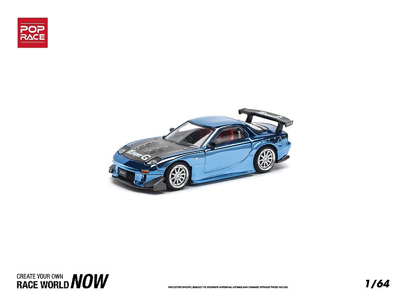 Mazda RX7 RE Amemiya Widebody 1:64 POP RACE Azul - 20 anos! Loja