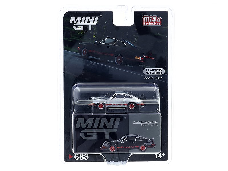 Porsche 911 Carrera RS 2.7 1:64 Mini GT Preto CHASE - 20 anos