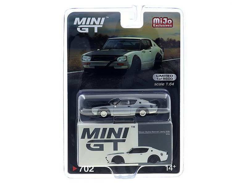 Nissan Skyline Kenmeri Liberty Walk 1:64 Mini GT Branco CHASE - 20